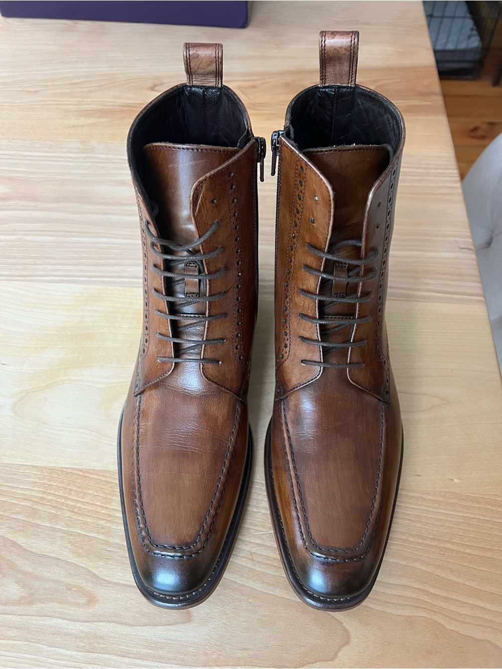 Johnston & Murphy JMcollection Brown Leather Lace-Up Boots RARE